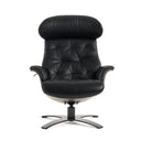Nowak Modern Black Lounge Chair & Ottoman Set