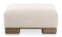 JUNE OTTOMAN PERFORMANCE FABRIC OATMEAL