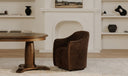 Drava Rolling Dining Chair Dark Brown