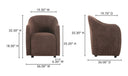Drava Rolling Dining Chair Dark Brown
