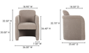Mesto Rolling Dining Chair Taupe