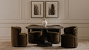 Dane Swivel Dining Chair Faux Green Mohair