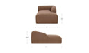 Isla Right Arm Facing Chaise Mocha