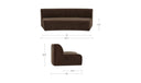 Naomi Concave Sofa Dark Brown