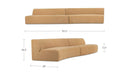 Naomi 2 Piece Wave Modular Sectional Golden Yellow
