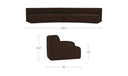 Naomi 2 Piece Concave Modular Sectional Dark Brown