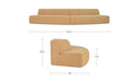 Naomi 2 Piece Convex Modular Sectional Golden Yellow