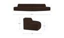 Naomi 2 Piece Convex Modular Sectional Dark Brown