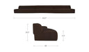 Naomi 3 Piece Wave Modular Sectional Dark Brown