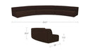 Naomi 3 Piece Concave Modular Sectional Dark Brown