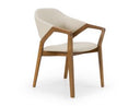 Ocasio - Mid-Century Modern Cream Vegan Leather + Walnut Dining Chair