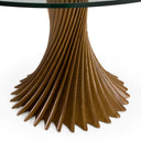 Ocasio - Modern Glass + Walnut Round Dining Table