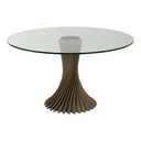 Ocasio - Modern Glass + Grey Ash Round Dining Table