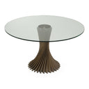 Ocasio - Modern Glass + Grey Ash Round Dining Table