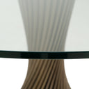 Ocasio - Modern Glass + Grey Ash Round Dining Table
