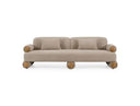 Odette - Modern Beige Fabric + White Burl Sofa