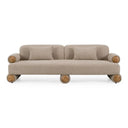 Odette - Modern Beige Fabric + White Burl Sofa