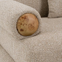 Odette - Modern Beige Fabric + White Burl Sofa
