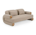 Odette - Modern Beige Fabric + White Burl Sofa
