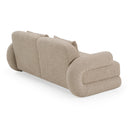 Odette - Modern Beige Fabric + White Burl Loveseat Sofa