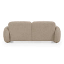 Odette - Modern Beige Fabric + White Burl Loveseat Sofa