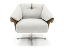 Ohio - Swivel Grey and Camel Fabric Accent Chair