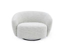 Omaha - Modern Swivel Off White Fabric Chair