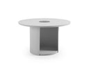 Onza - Outdoor White Medium End Table w/ Solar Light