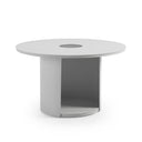 Onza - Outdoor White Medium End Table w/ Solar Light