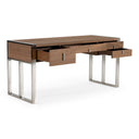 Orcutt - Modern Walnut & Stainless Steel Desk