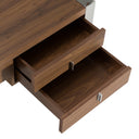 Orcutt - Modern Walnut & Stainless Steel Desk