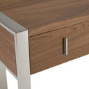 Orcutt - Modern Walnut & Stainless Steel Desk