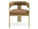 Osaka - Modern Natural Ash + Rust Fabric Dining Chair