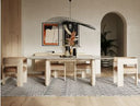 Osaka - Modern Faux Marble + Natural Ash Dining Table