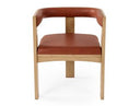 Oshana - Modern Rust Leatherette + White Oak Dining Chair
