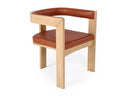 Oshana - Modern Rust Leatherette + White Oak Dining Chair
