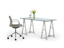 Ostro - Modern Stainless Steel + Glass Desk