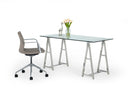Ostro - Modern Stainless Steel + Glass Desk
