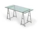 Ostro - Modern Stainless Steel + Glass Desk