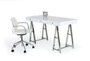 Ostrow - White + Stainless Steel Desk