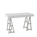 Ostrow - White + Stainless Steel Desk