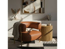 Ozona - Modern Rust Leather Accent Chair