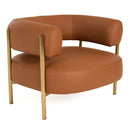 Ozona - Modern Rust Leather Accent Chair