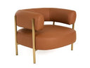 Ozona - Modern Rust Leather Accent Chair