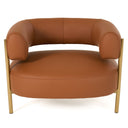 Ozona - Modern Rust Leather Accent Chair