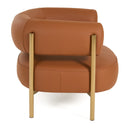 Ozona - Modern Rust Leather Accent Chair