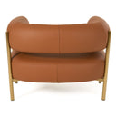 Ozona - Modern Rust Leather Accent Chair