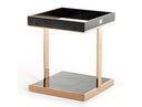 Padua Modern Small Champagne & Rosegold End Table