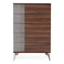 Palermo - Italian Modern Faux Concrete & Walnut 4-Piece Bedroom Set