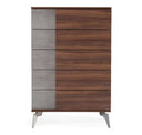 Palermo - Modern Italian Faux Concrete & Walnut Nightstand